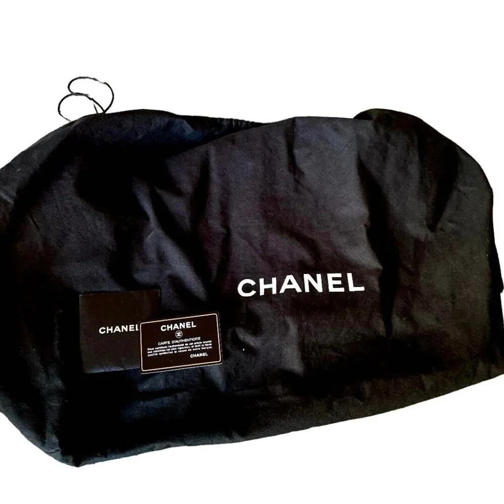 Authentic CHANEL CC Caviar Leather Boston Bag Bowler Shoulder Bag White Tote - Picture 3 of 10